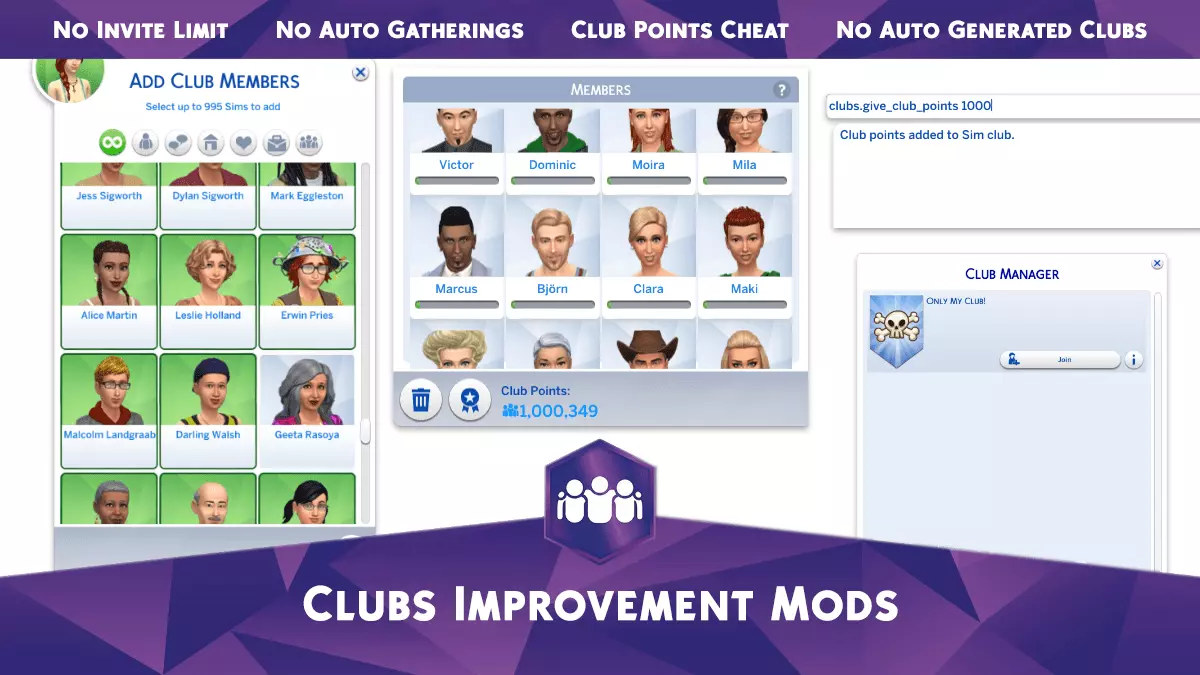 Mods d'amélioration des clubs