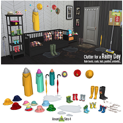 Clutter for a Rainy Day créé par Aroundthesims